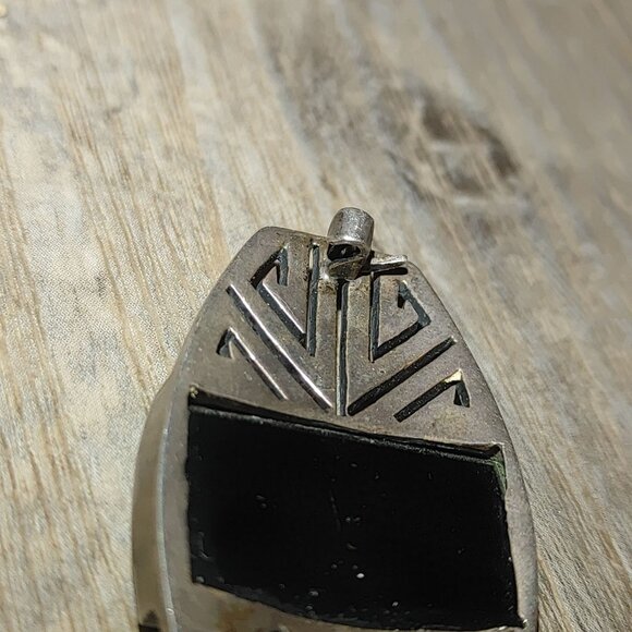 Brooch Antique Art Deco Sterling Silver Black Onyx Brooch Pin Made In Germany - Picture 6 of 15